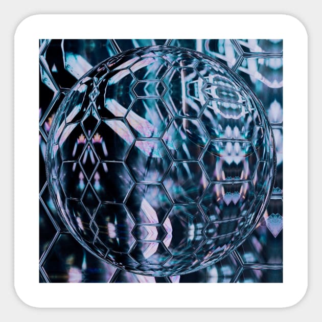 Blue Gemstone Crystal Abstract Quartz Sticker by Moon Art